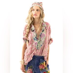 Magnolia Pearl Blockprint Tora Shirt OSFM